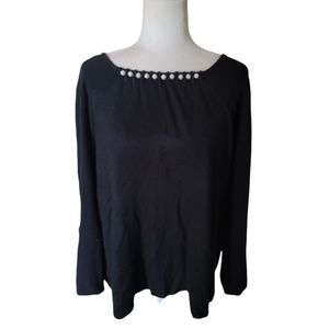 Designers Originals Women Black Pullover Sweater size 1X 100% acrylic style